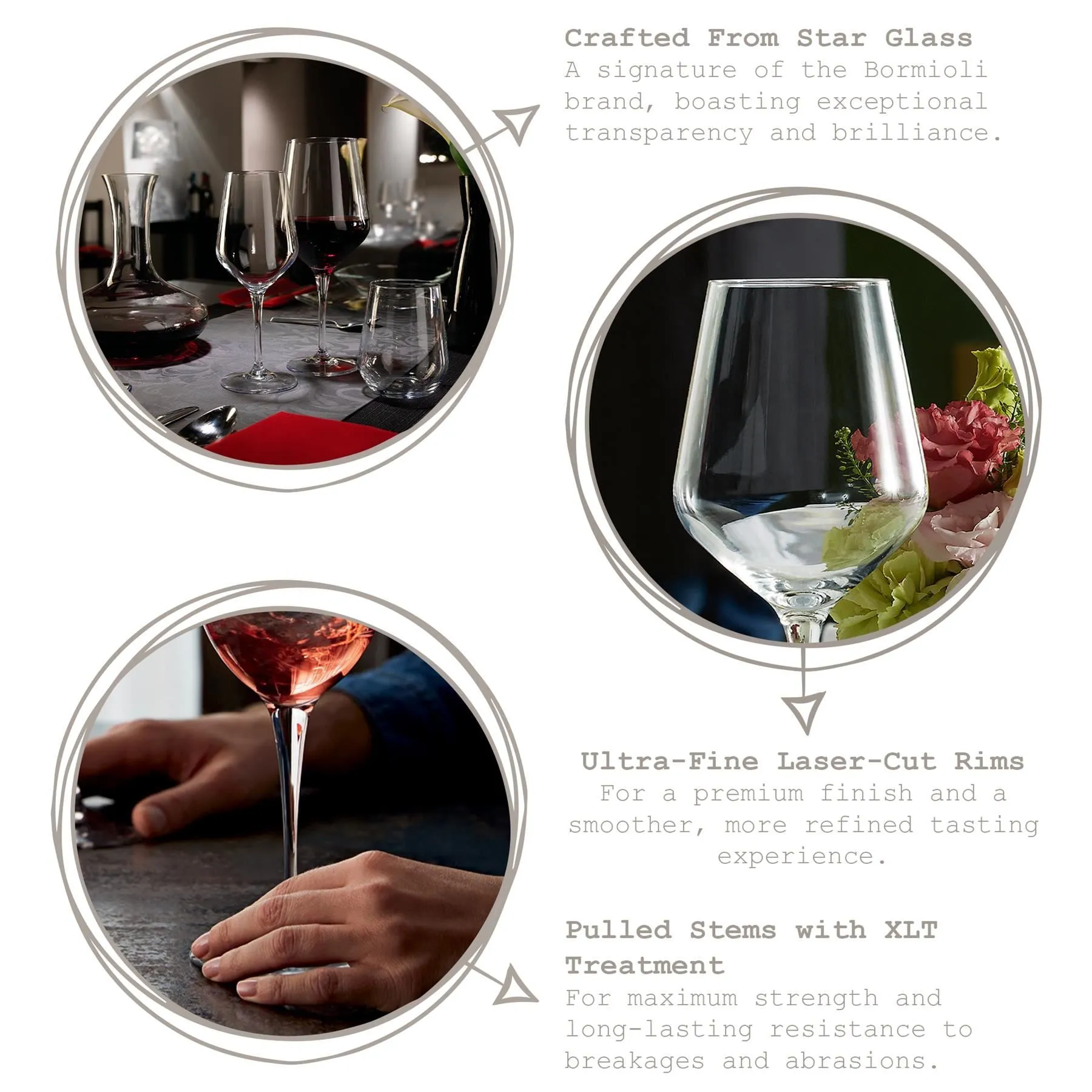 670ml Electra Red Wine Glasses - Pack of Six - By Bormioli Rocco