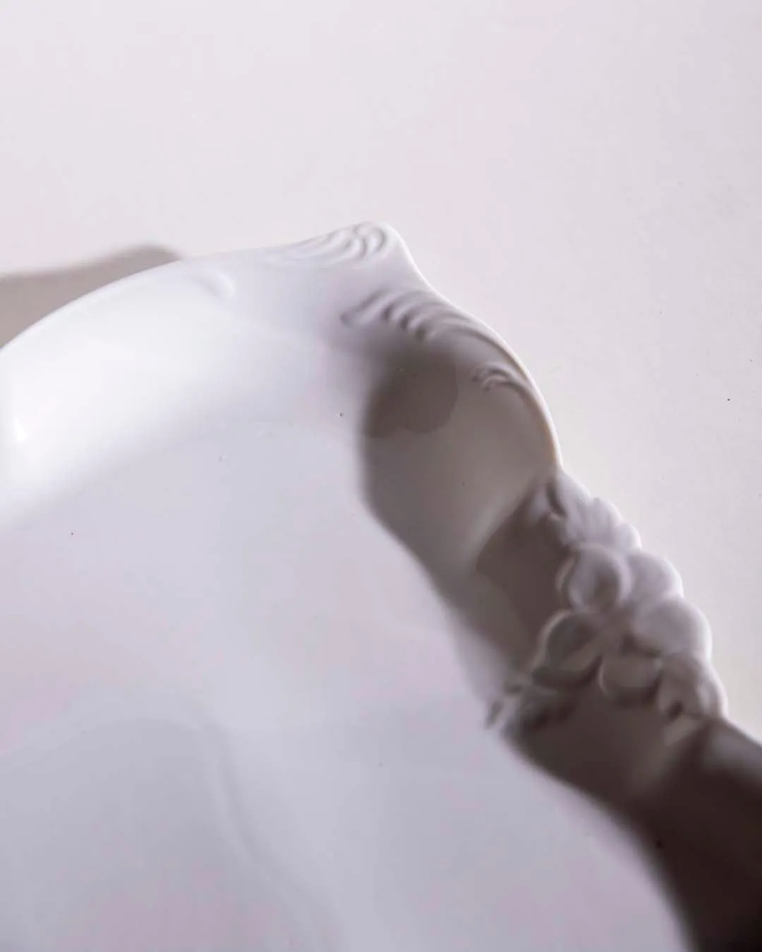 All White Embossed Serving Platter