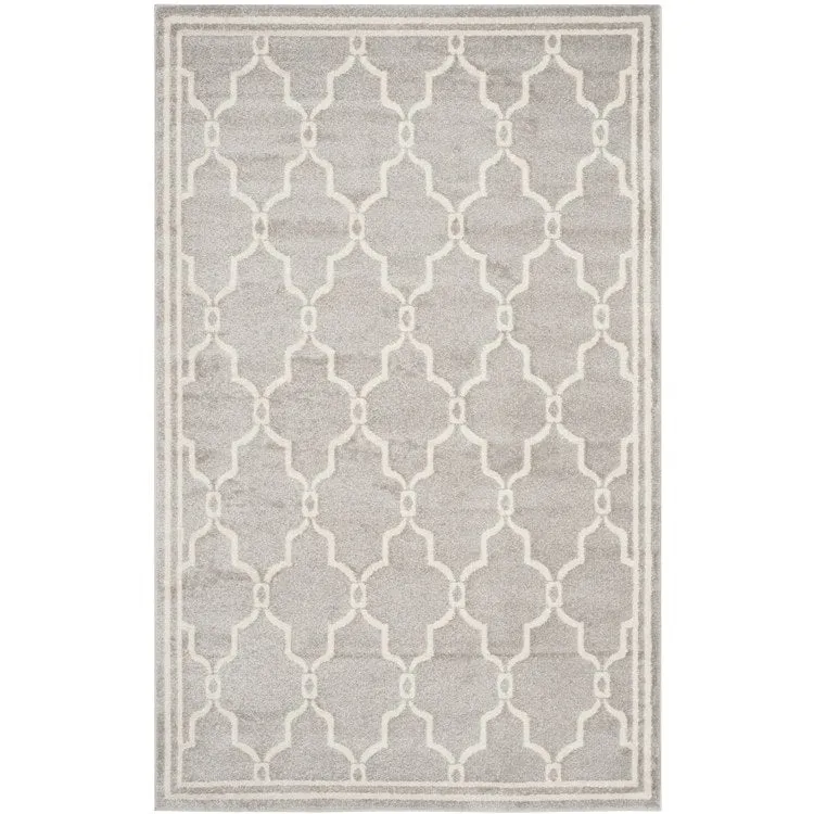 Amherst 4' x 6' Indoor/Outdoor Woven Area Rug - Light Gray/Ivory
