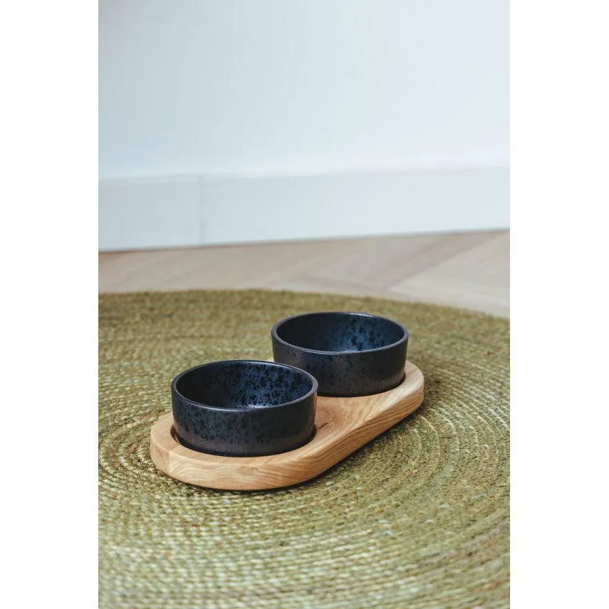 AVA | Premium Oak Dog Feeding Station