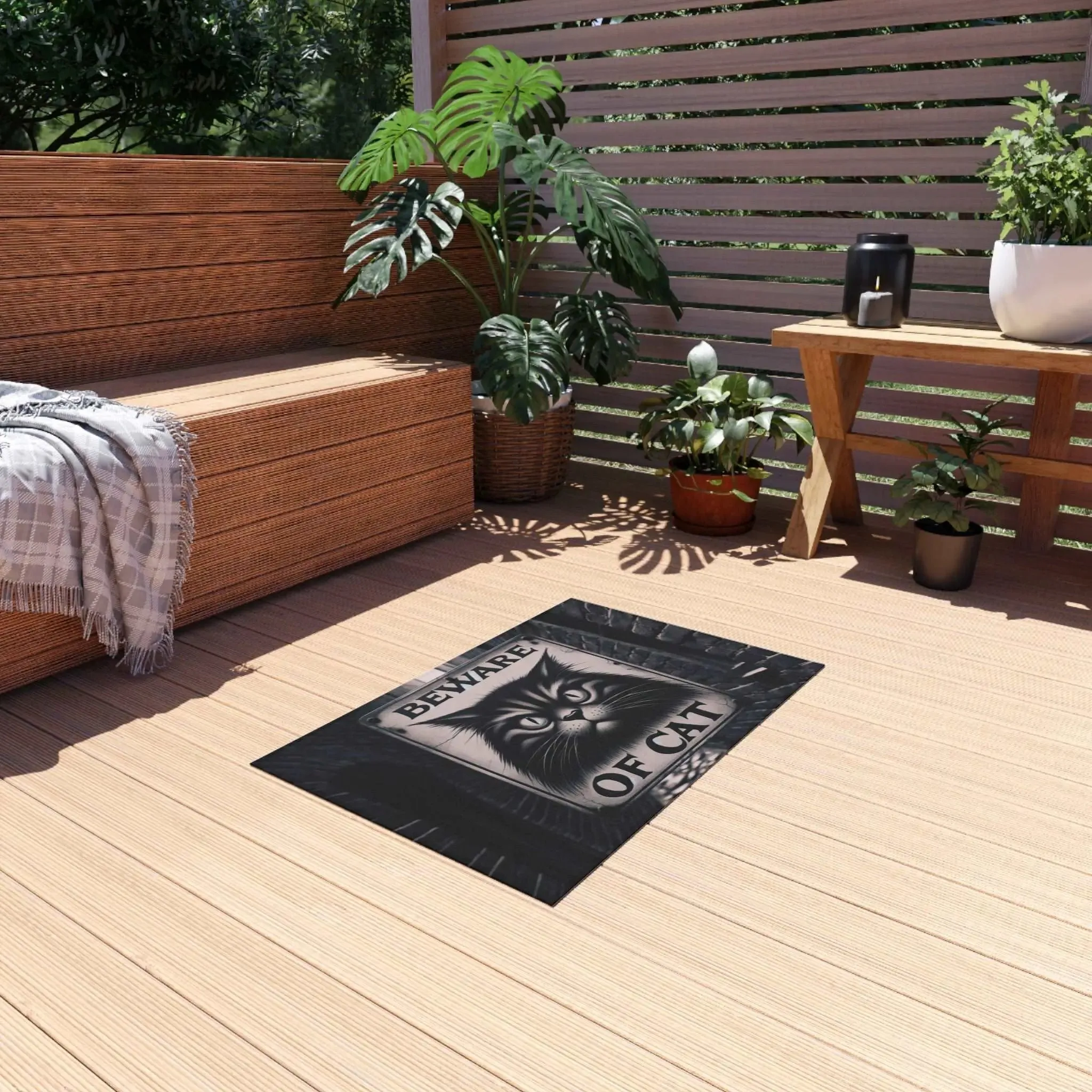 Beware of Cat - Indoor/Outdoor Rug