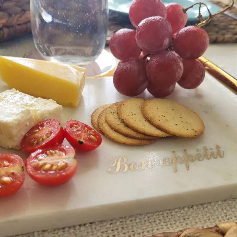 Bon Apetit Marble Tray | 12 x 6 inches