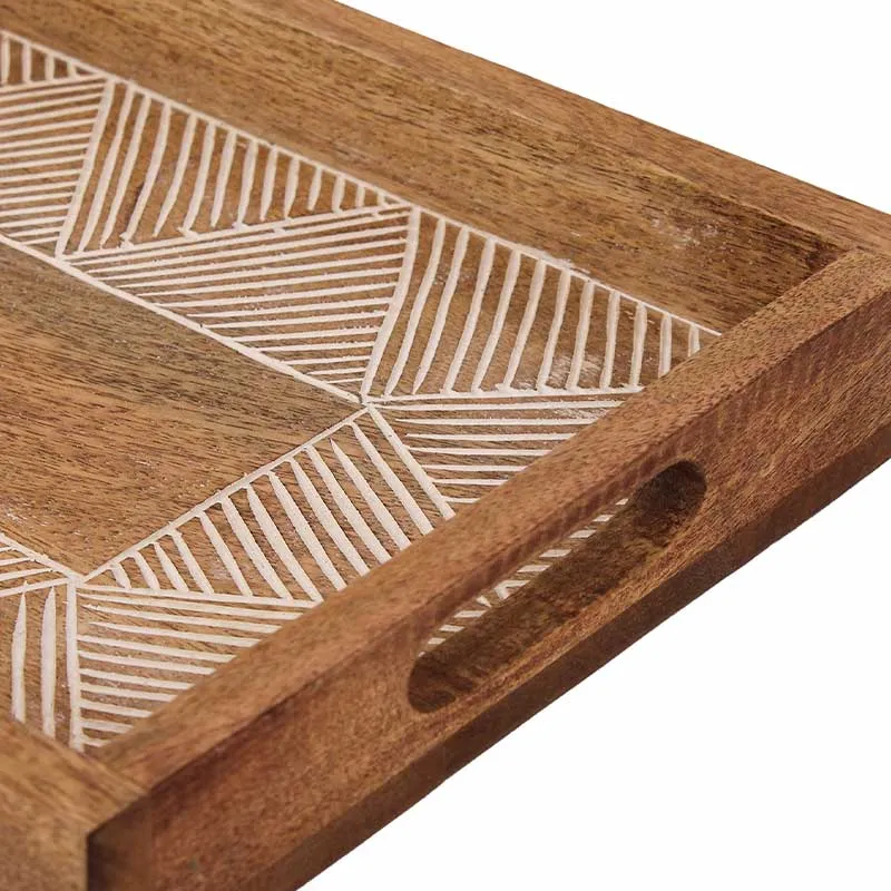 Camorta Wooden Tray | 16 x 10 x 2 inches