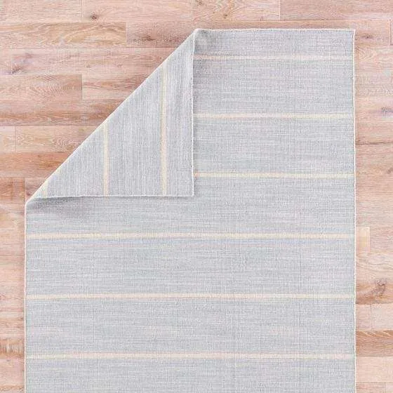 Cape Cod Striped Wool Rug - Light Blue