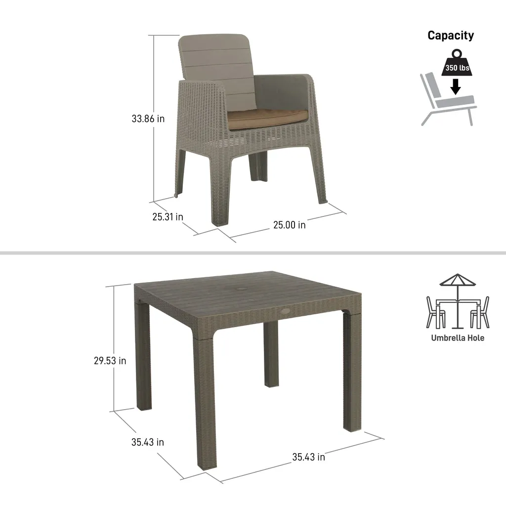 Dukap Lucca 5 Piece Dining Set with Cushions