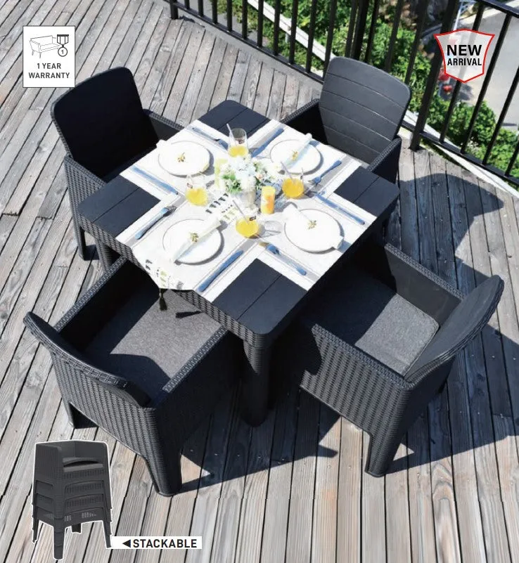 Dukap Lucca 5 Piece Dining Set with Cushions