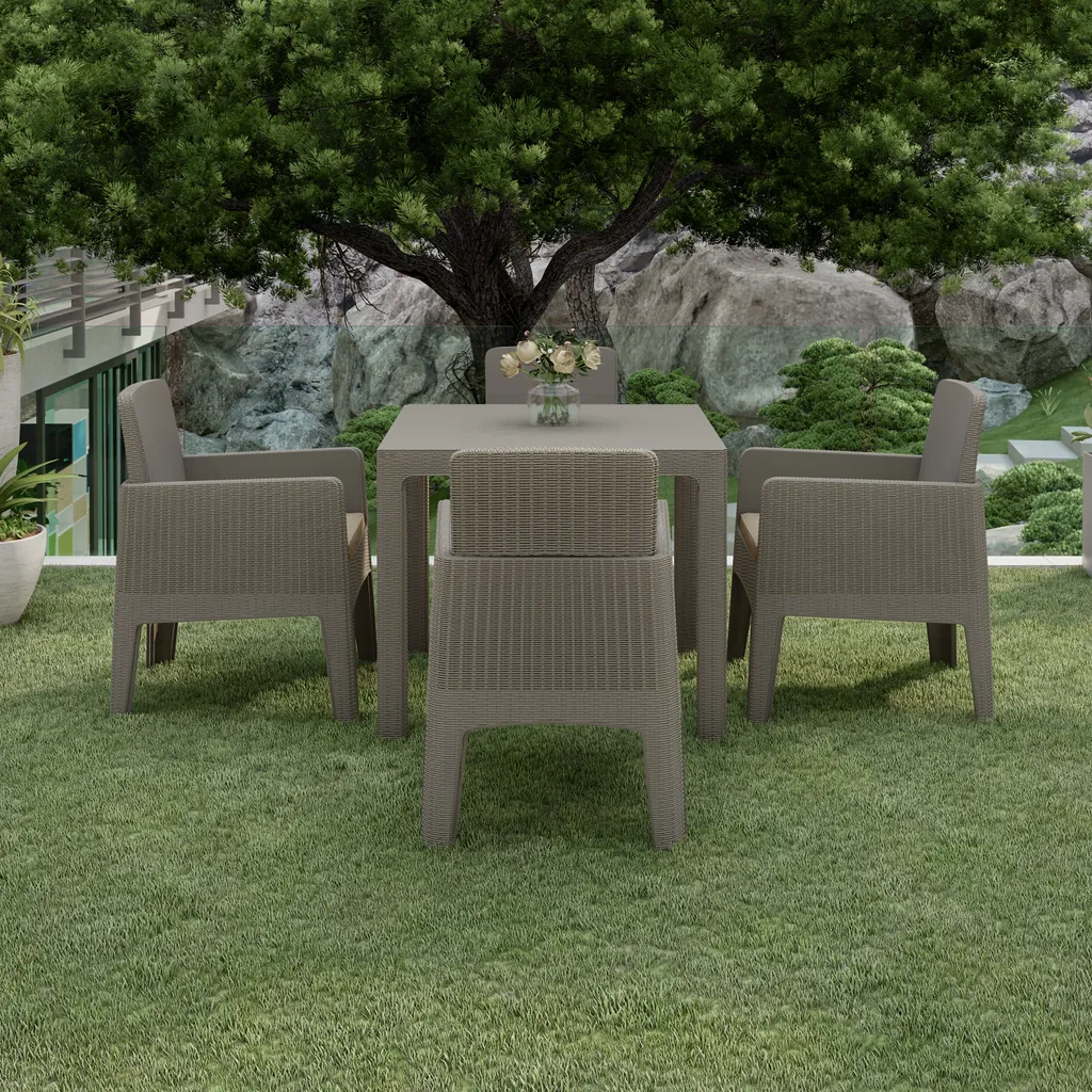 Dukap Lucca 5 Piece Dining Set with Cushions