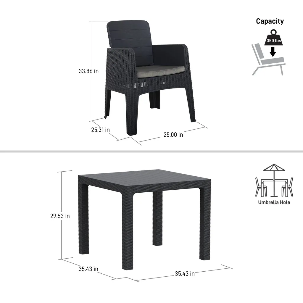 Dukap Lucca 5 Piece Dining Set with Cushions