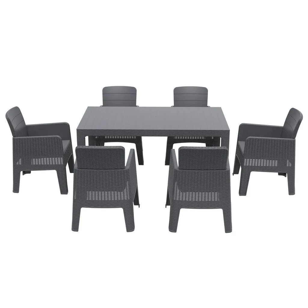 Dukap Lucca 7 Piece Dining Set with Cushions