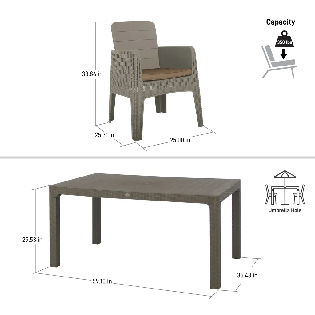 Dukap Lucca 7 Piece Dining Set with Cushions