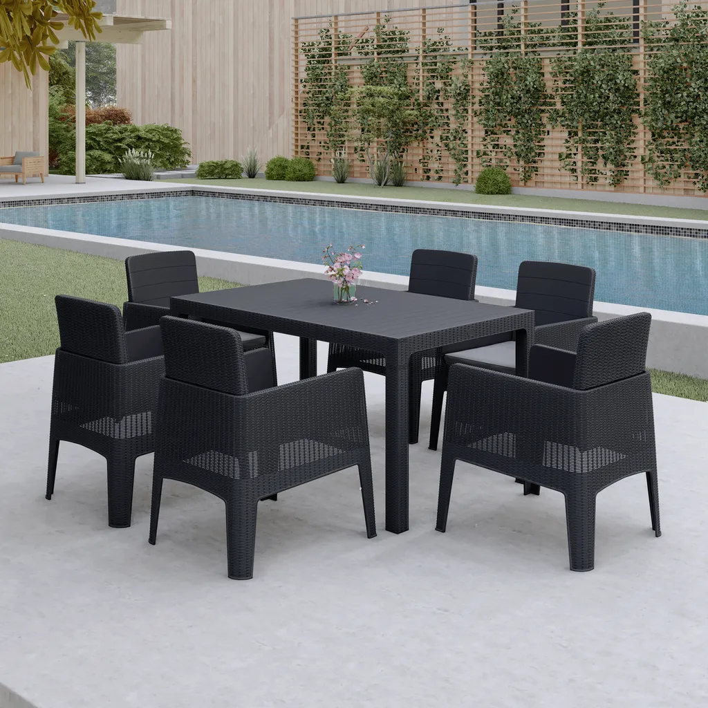 Dukap Lucca 7 Piece Dining Set with Cushions