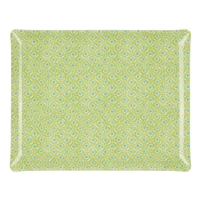 Fabric Tray Large Batik Dots Green/Aqua