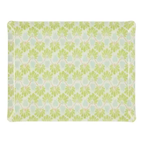 Fabric Tray Large Ginko Leaf Green/Aqua