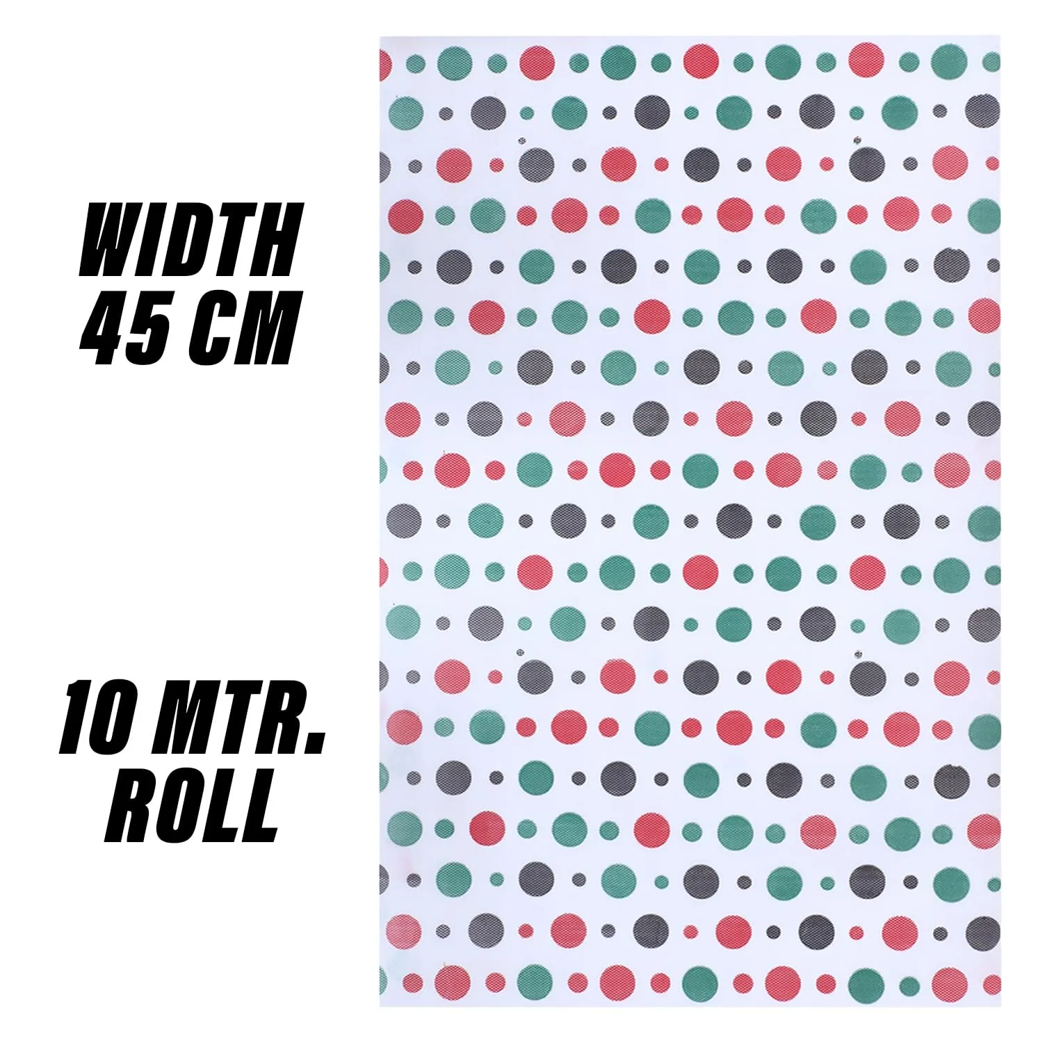 Kuber Industries Shelf Liner | EVA Kitchen Cabinet Shelf Mat | Anti-Slip Bathroom Mat | Fridge Mat | Table Mat | Multi Dot Print Wardrobe Mat | 10 Meter | White