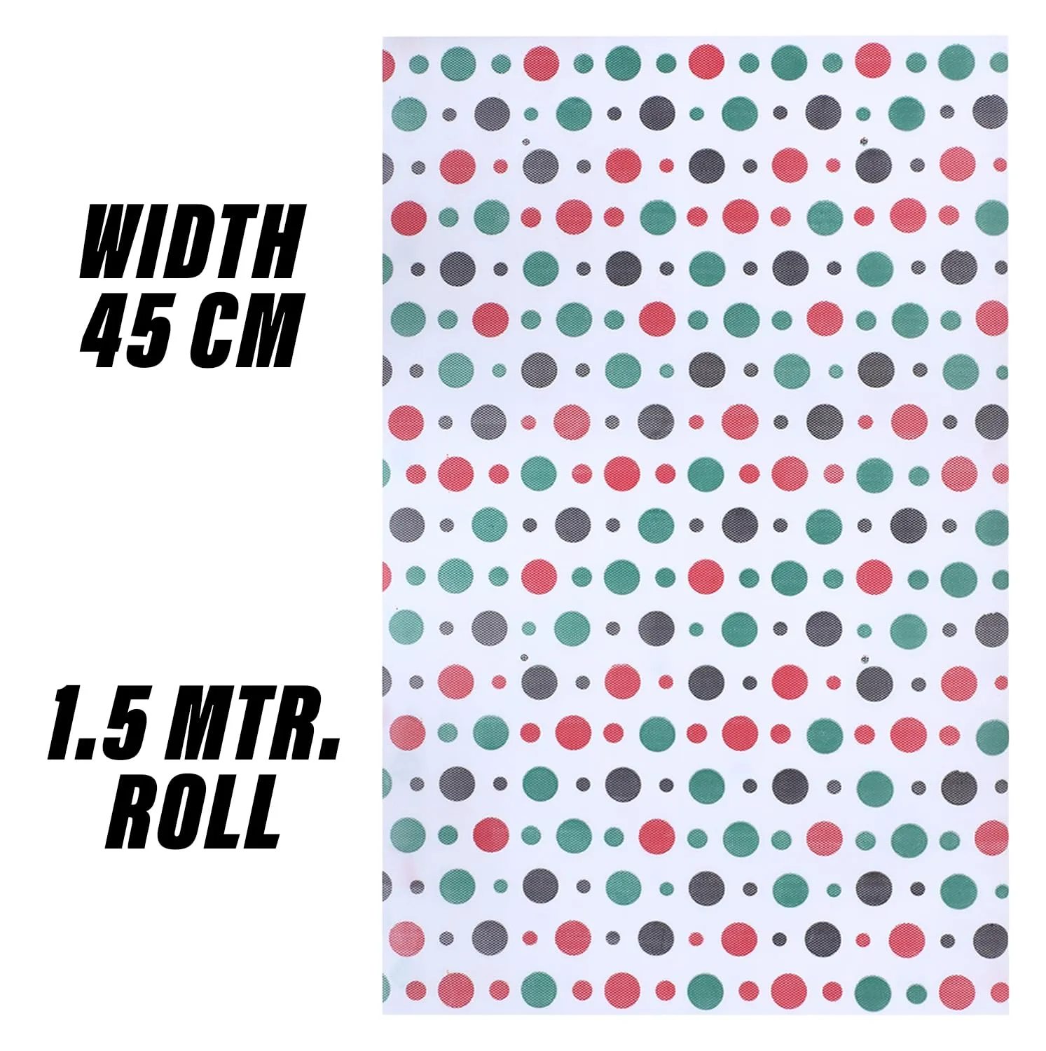 Kuber Industries Shelf Liner | EVA Kitchen Cabinet Shelf Mat | Anti-Slip Bathroom Mat | Fridge Mat | Table Mat | Multi Dot Print Wardrobe Mat | 1.5 Meter | White