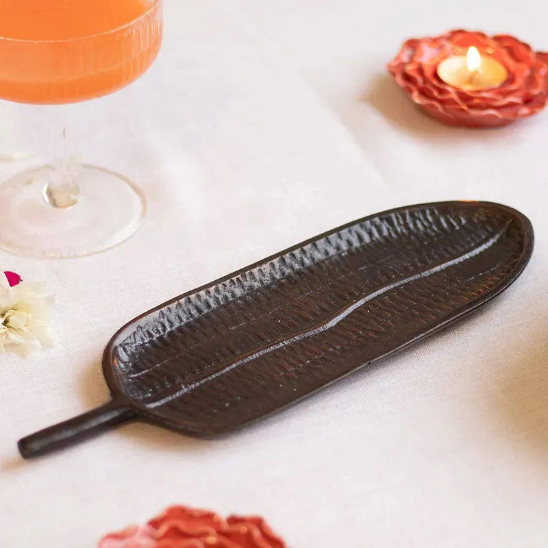 Leaf Shape Copper Platter