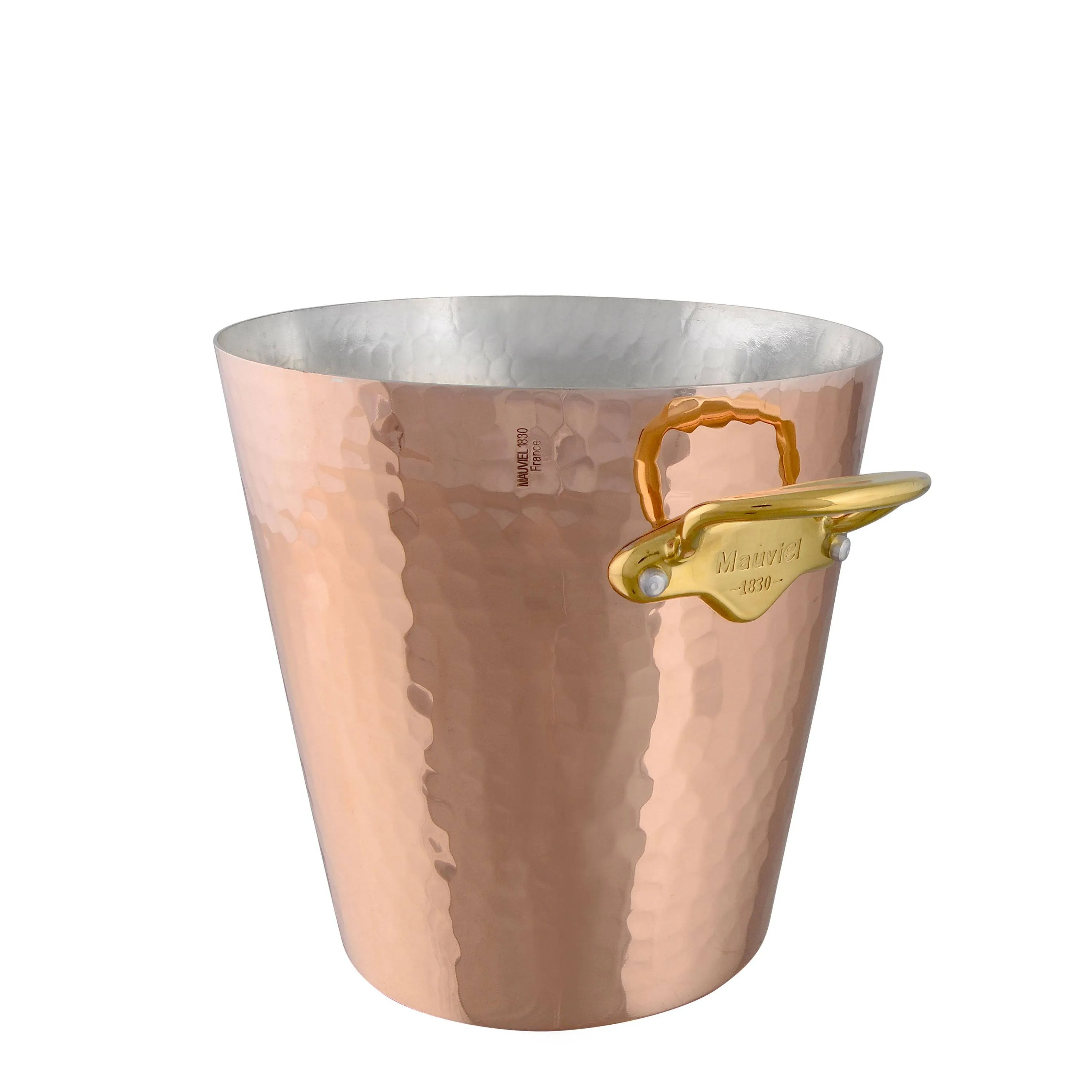 Mauviel M'30 Champagne Bucket, Hammered Copper & Brass Handles