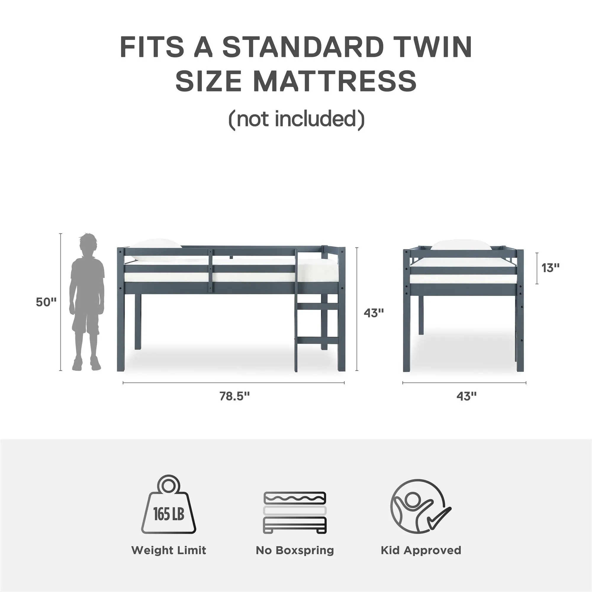 Milton Junior Wooden Loft Bed