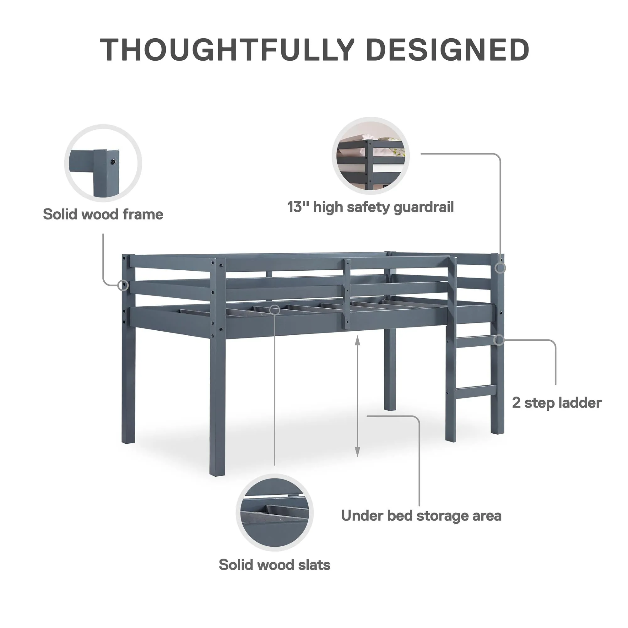 Milton Junior Wooden Loft Bed