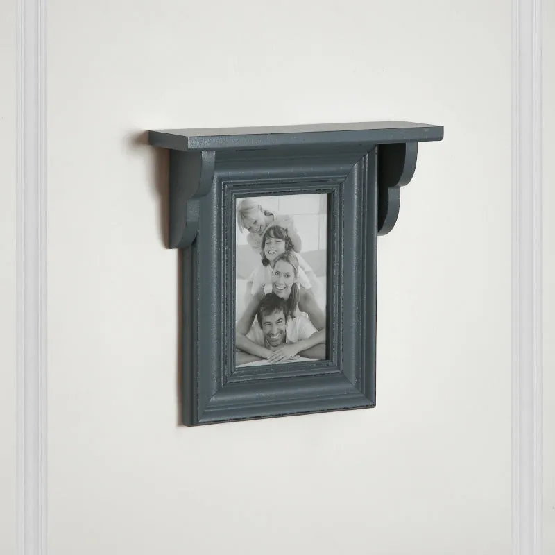 Nero Photo Frame With Wall Shelf - Grey