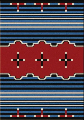 "Big Chief Blue" Southwestern Area Rugs - Choose from 6 Sizes!