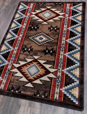 "Bowstrings - Brown" Southwestern Area Rugs - Choose from 6 Sizes!