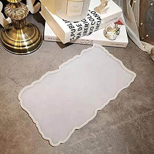 R H LIFESTYLE Creative Diy Multipurpose Transparent Silicone Coaster Mold (Rectangle Tray, 9 X 12 Inch), 30 x 23 x 1 Centimeters