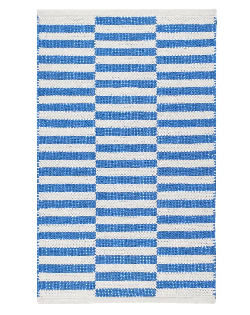 Sailing Stripe French Blue Handwoven Indoor/Outdoor Rug