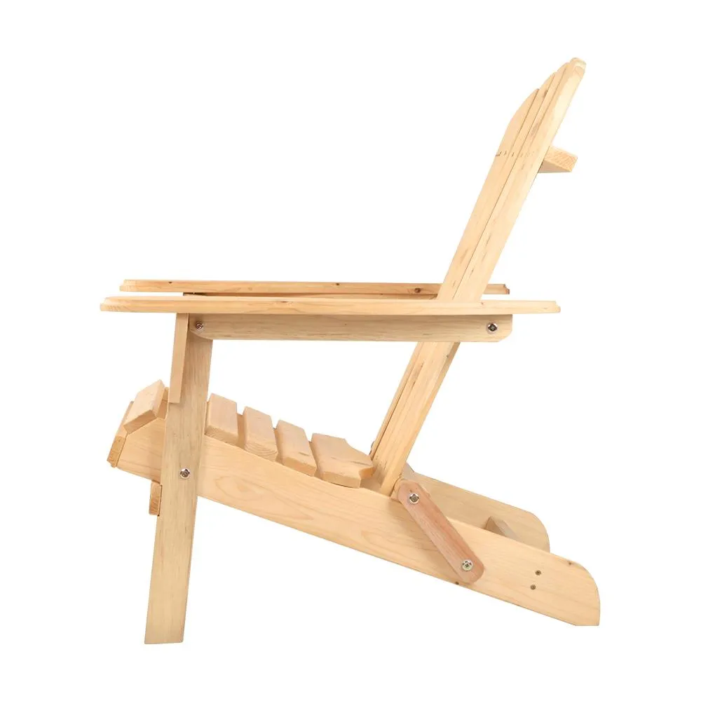 Set of 2 Patio Furniture Outdoor Wooden Chairs - Beach