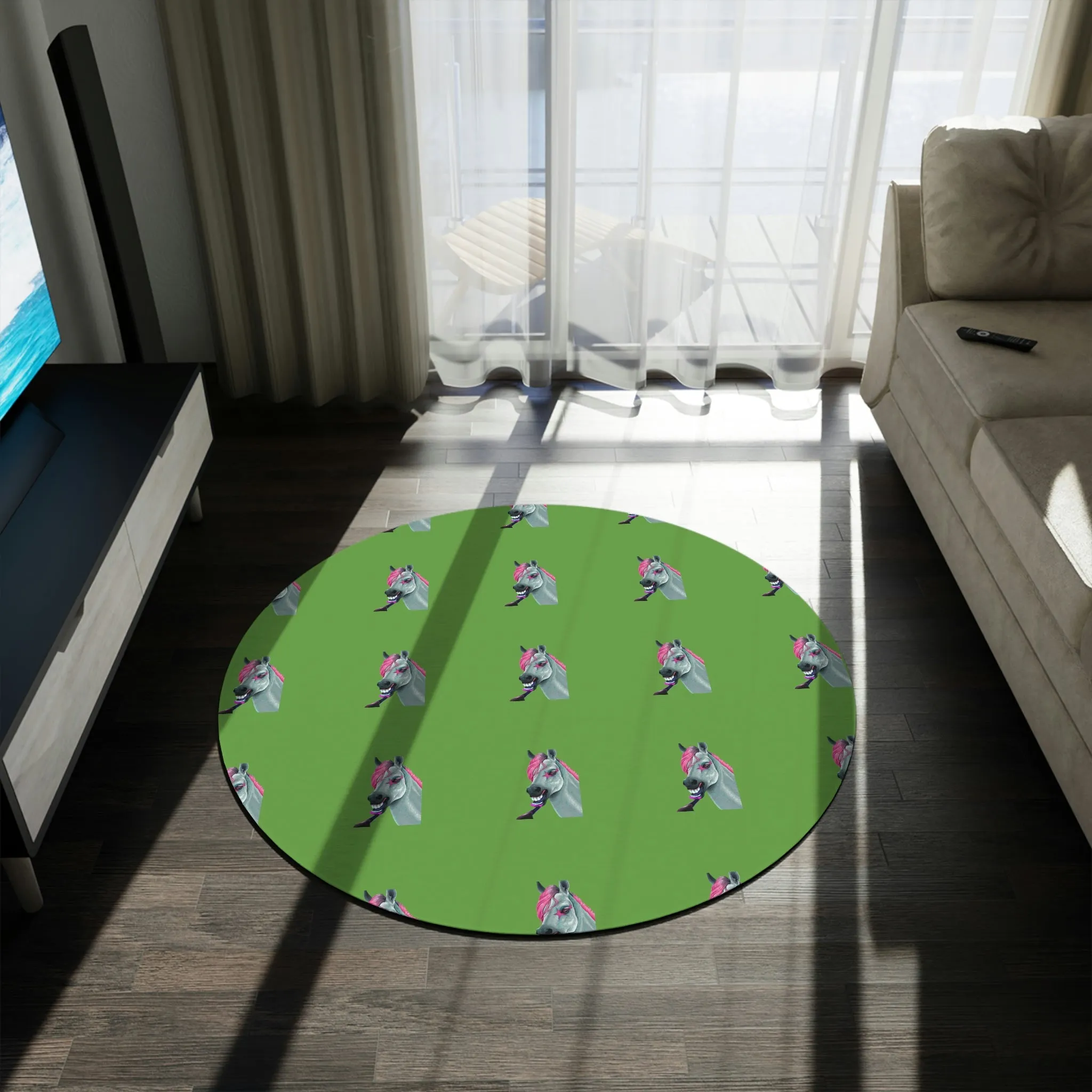 Skeleton Horse POD Round Rug