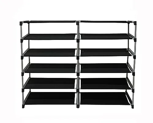 Urban Choice Metal 10 Layers Premium Multi-Purpose Cartoon Prints Shoe Rack Organizer for Heels Boots Slippers Metal Shoe Rack DIY(Do-It-Yourself) Dark Blue