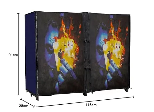 Urban Choice Metal 10 Layers Premium Multi-Purpose Cartoon Prints Shoe Rack Organizer for Heels Boots Slippers Metal Shoe Rack DIY(Do-It-Yourself) Dark Blue