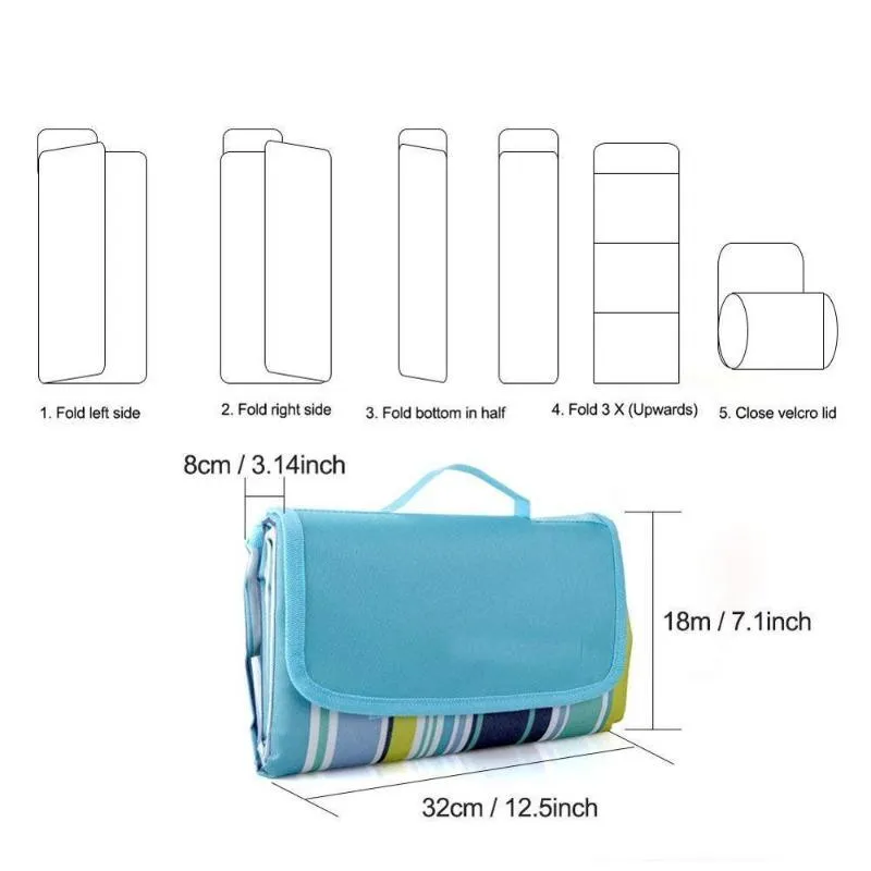 Waterproof Picnic Blanket - Rainbow Strip