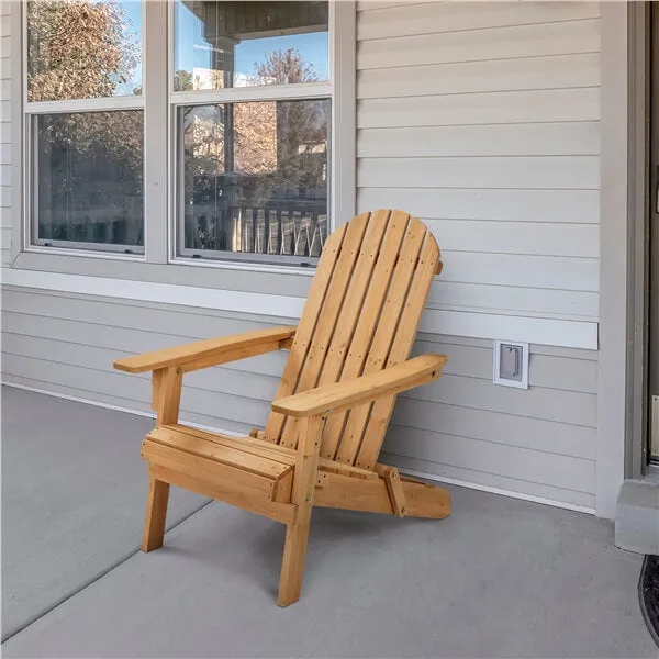 Yaheetech Folding Wooden Lounge Chair
