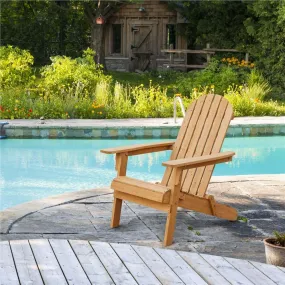 Yaheetech Folding Wooden Lounge Chair