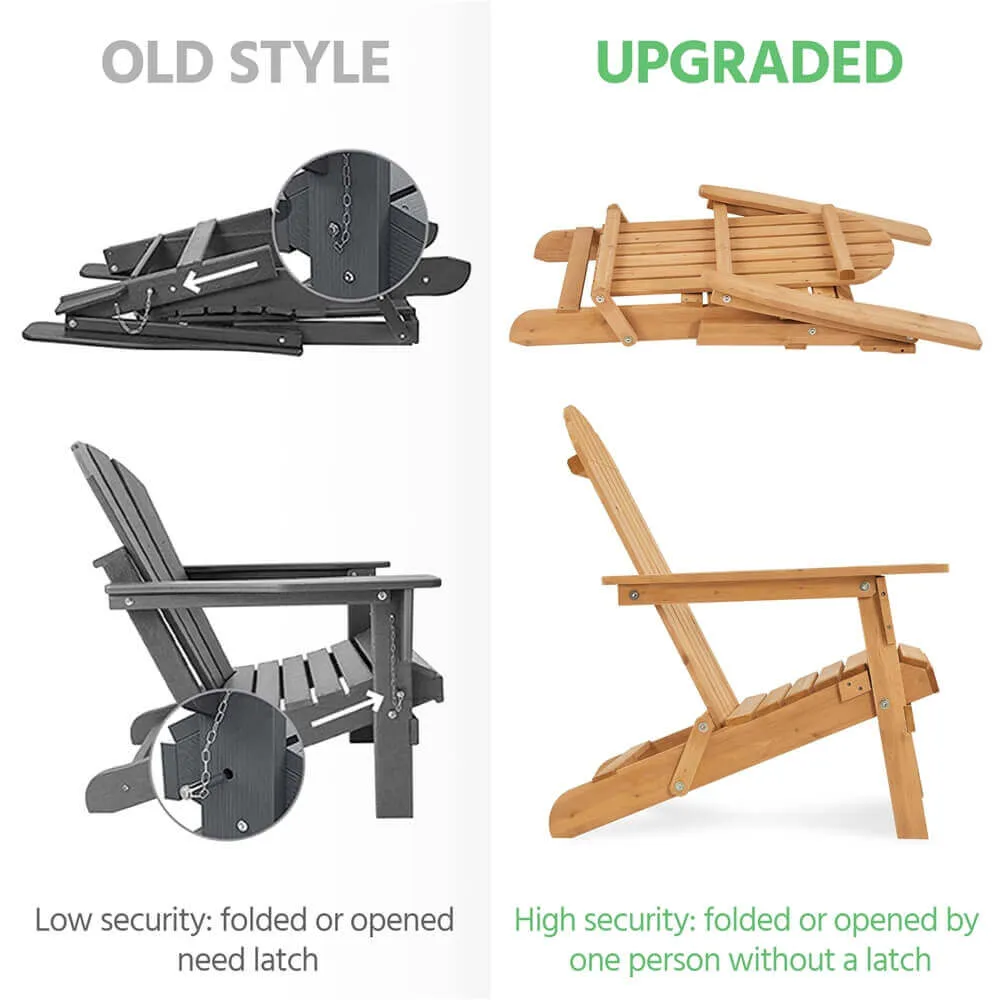 Yaheetech Folding Wooden Lounge Chair