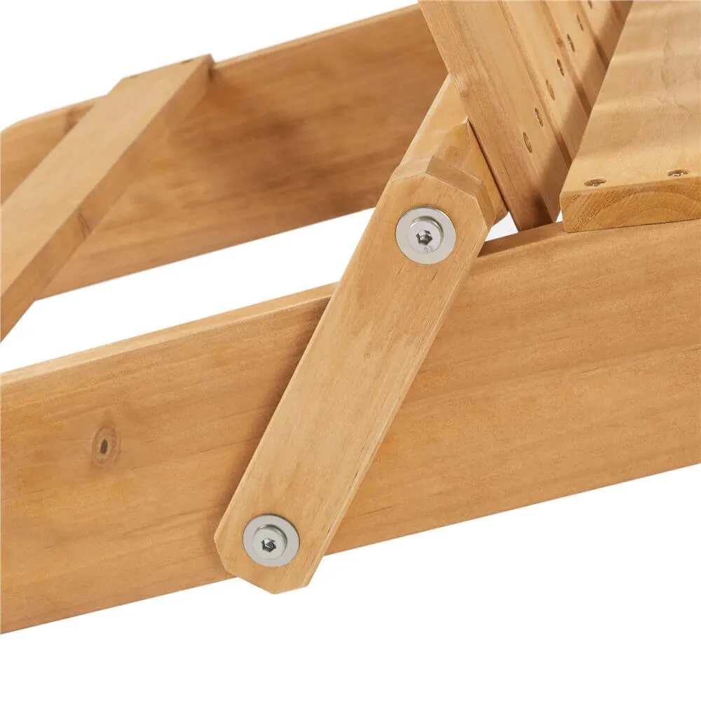 Yaheetech Folding Wooden Lounge Chair